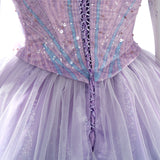 Wicked Witch 2 Glinda Purple Cosplay Costume Halloween Dress Suit BEcostume