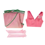 Wicked Witch Glinda Cosplay Costume Pink Dress Halloween Outfit Becostume