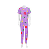 Kpop Demon Hunters Zoey Purple Pajamas Cosplay Costume For Kids Adult Becostume