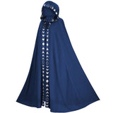 Medieval Renaissance Hooded Cape Printed Cloak for Halloween Cosplay Costume Becostume