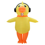 Listen to Music Duckling Inflatable Costume High Quality Fun Party Look Yellow Halloween Suit Becostume