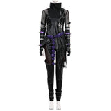 Deluxe Kpop Demon Hunters Mira Combat Cosplay Costume Black Leather Halloween Suit Becostume