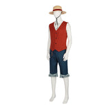 2024 Luffy Costume One Piece Luffy Cosplay Outfit Halloween Carnival Suit with Hat