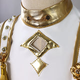 Kids Kpop Demon Hunters Zoey Kids White Stage Dance Leather Outfit Halloween BEcostume