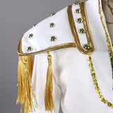 Kids Kpop Demon Hunters Mira Kids White Stage Dance Leather Outfit Halloween BEcostume