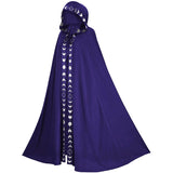 Medieval Renaissance Hooded Cape Printed Cloak for Halloween Cosplay Costume Becostume