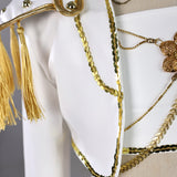 Kids Kpop Demon Hunters Mira Kids White Stage Dance Leather Outfit Halloween BEcostume