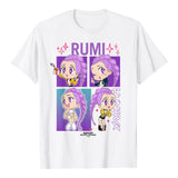 Kpop Demon Hunters Rumi Zoey Mira Purple Tiger Printed T-Shirt Becostume