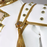 Kids Kpop Demon Hunters Zoey Kids White Stage Dance Leather Outfit Halloween BEcostume