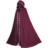 Medieval Renaissance Hooded Cape Printed Cloak for Halloween Cosplay Costume Becostume