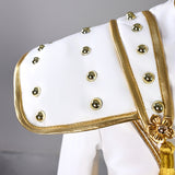 Kids Kpop Demon Hunters Zoey Kids White Stage Dance Leather Outfit Halloween BEcostume