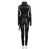 Deluxe Kpop Demon Hunters Mira Combat Cosplay Costume Black Leather Halloween Suit Becostume