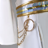 Kids Kpop Demon Hunters Zoey Kids White Stage Dance Leather Outfit Halloween BEcostume