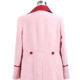 Doctor Who fifth Doctor Romana Long Pink Cashmere Trench Coat Cosplay Costume BEcostume