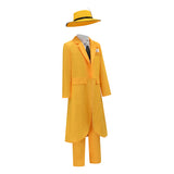 The Mask Jim Carrey Cosplay Costume Yellow Suit Men Uniform Halloween Carnival Outfit Becostume