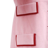 Doctor Who fifth Doctor Romana Long Pink Cashmere Trench Coat Cosplay Costume BEcostume