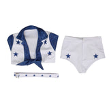 Kids DCC Star Dallas Cowboy Cheerleader Costume High School Cheerleading Uniform Becostume