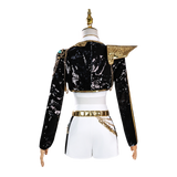 Kpop Demon Hunters Rumi Cosplay Costume Black Golden Halloween Huntrix Outfit Becostume