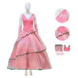 Wicked Witch Glinda Cosplay Costume Pink Dress Halloween Outfit Becostume