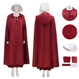 The Handmaid's Tale Hooded Cape Cosplay Costume Halloween Outfit Becostume