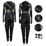 Deluxe Kpop Demon Hunters Zoey Combat Cosplay Costume Black Leather Halloween Suit Becostume