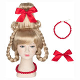 Cindy Lou Who Costume Dress Women Christmas Whoville Costume with Cloak 4PCS BEcostume