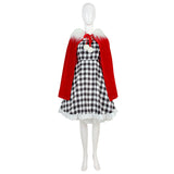 Cindy Lou Who Costume Dress Women Christmas Whoville Costume with Cloak 4PCS BEcostume