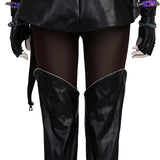 Deluxe Kpop Demon Hunters Mira Combat Cosplay Costume Black Leather Halloween Suit Becostume