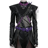 Deluxe Kpop Demon Hunters Rumi Combat Cosplay Costume Black Leather Halloween Suit Becostume
