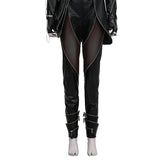 Deluxe Kpop Demon Hunters Rumi Combat Cosplay Costume Black Leather Halloween Suit Becostume