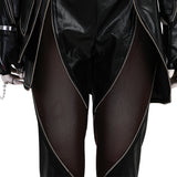 Deluxe Kpop Demon Hunters Rumi Combat Cosplay Costume Black Leather Halloween Suit Becostume