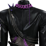 Deluxe Kpop Demon Hunters Rumi Combat Cosplay Costume Black Leather Halloween Suit Becostume