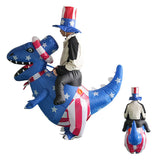 Independence Day Inflatable Costumes Blow Up 4th of July Inflatable Dinosaur Costume with Hat