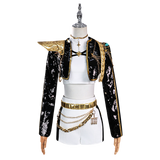 Kpop Demon Hunters Rumi Cosplay Costume Black Golden Halloween Huntrix Outfit Becostume