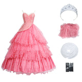 Wicked Witch Glinda Wedding Cosplay Costume Halloween Pink Suit Who Cosplay BEcostume