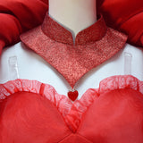 Queen of Hearts Dress Descendants: The Rise of Red Cosplay Costume Halloween Suit