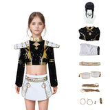 Kpop Demon Hunters Zoey Cosplay Costume Black Golden Halloween Huntrix Outfit Becostume
