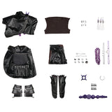Deluxe Kpop Demon Hunters Rumi Combat Cosplay Costume Black Leather Halloween Suit Becostume