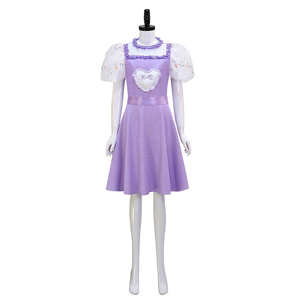 Adult Melanie Martinez K 12 Purple Dress K-12 Cosplay Costume White Em –  Becostume
