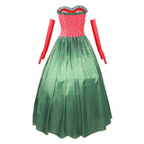 Martha May Whovier Cosplay Costume Christmas Grinch Dress Earrings Necklace Christmas Party Suit