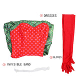 Martha May Whovier Cosplay Costume Christmas Grinch Dress Earrings Necklace Christmas Party Suit