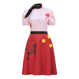 Hazbin Hotel Niffty Cosplay Costume Anime Niffty Pink Dress Halloween Suit BEcostume
