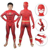 The Flash Barry Allen Cosplay Costume Superhero Flashpoint Jumpsuit For Kids Halloween Suit