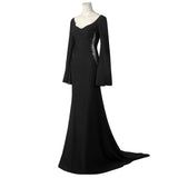 Morticia Addams Dress 2022 Wednesday Sexy Morticia Black Dress for Halloween Becostume