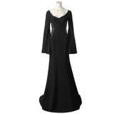 Morticia Addams Dress 2022 Wednesday Sexy Morticia Black Dress for Halloween Becostume