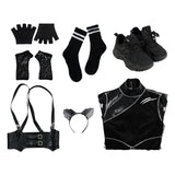 Wednesday Cat Costume Suit 2022 Wednesday Addams Cat Suit Cosplay Wig Becostume