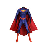 DC The New 52 Superman Clark Kent Superhero Cosplay Costume Print Jumpsuit Cloak Becostume