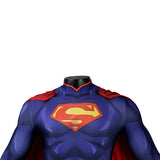 DC The New 52 Superman Clark Kent Superhero Cosplay Costume Print Jumpsuit Cloak Becostume
