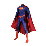 DC The New 52 Superman Clark Kent Superhero Cosplay Costume Print Jumpsuit Cloak Becostume