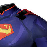 DC The New 52 Superman Clark Kent Superhero Cosplay Costume Print Jumpsuit Cloak Becostume